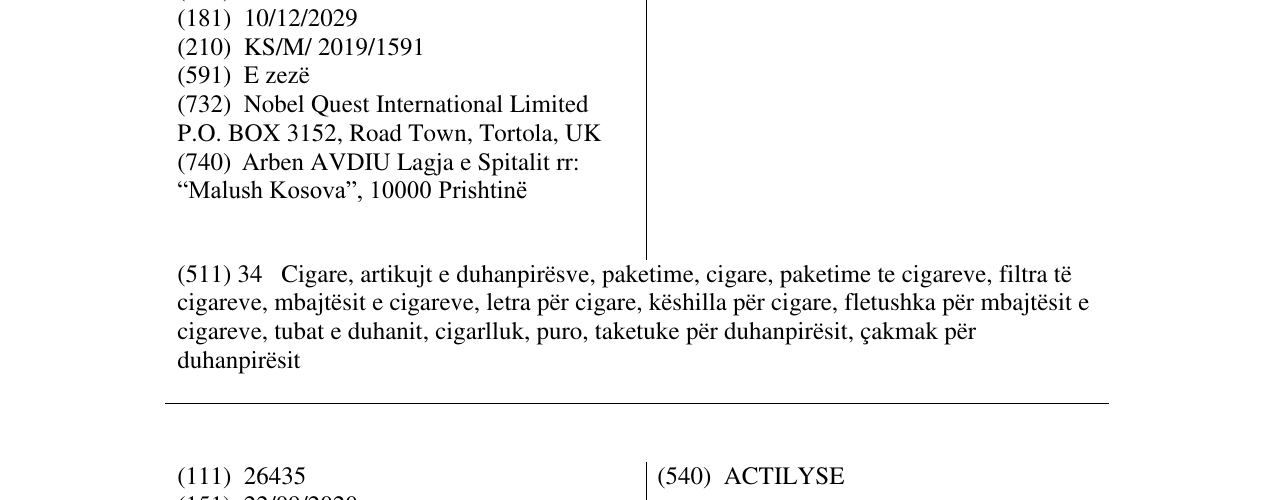 Zëri i markës CHAUFFE në buletin