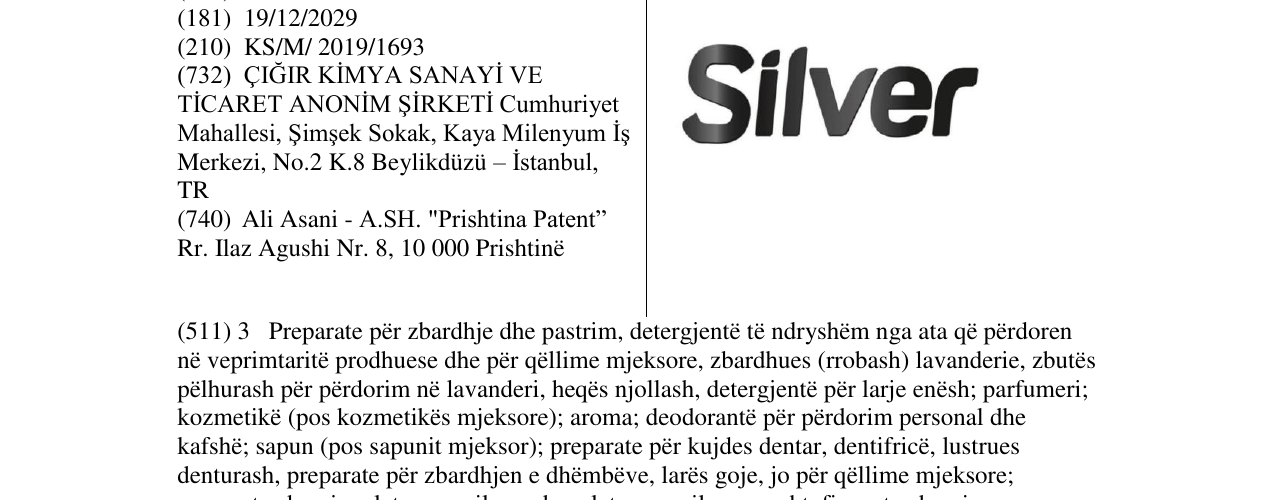 Zëri i markës Silver në buletin