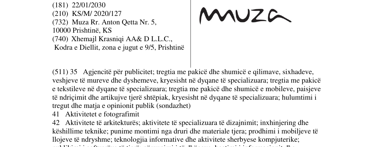 Zëri i markës Muza në buletin