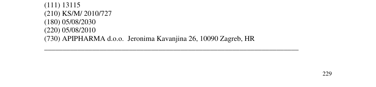 Zëri i markës PROPIAKNIN në buletin