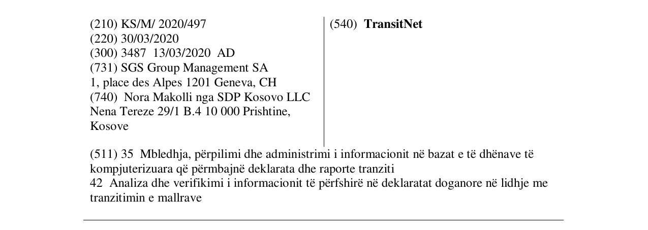 Zëri i markës TransitNet në buletin