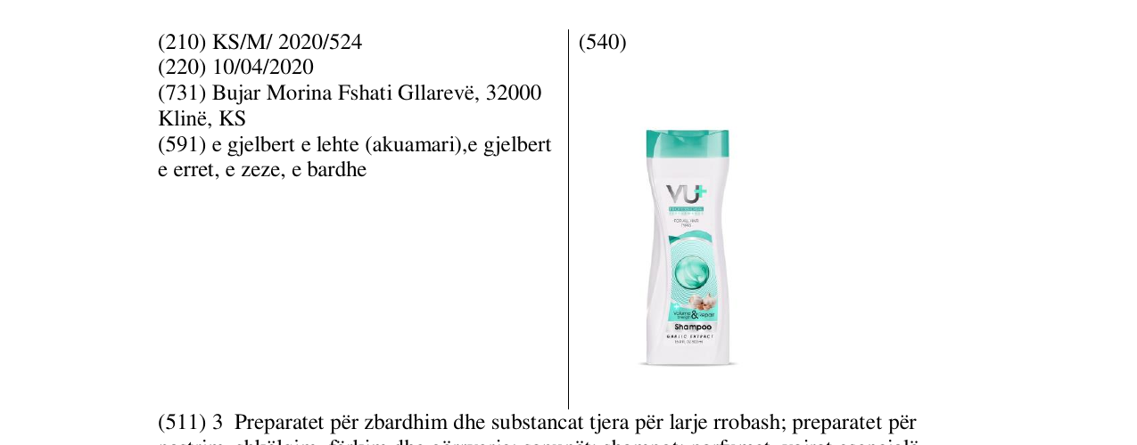 Zëri i markës VU në buletin