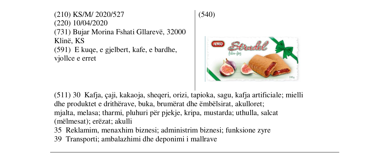 Zëri i markës STRUDEL në buletin