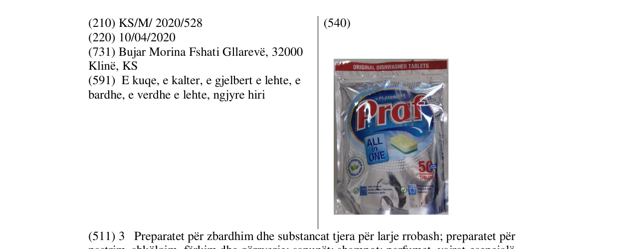 Zëri i markës praf në buletin