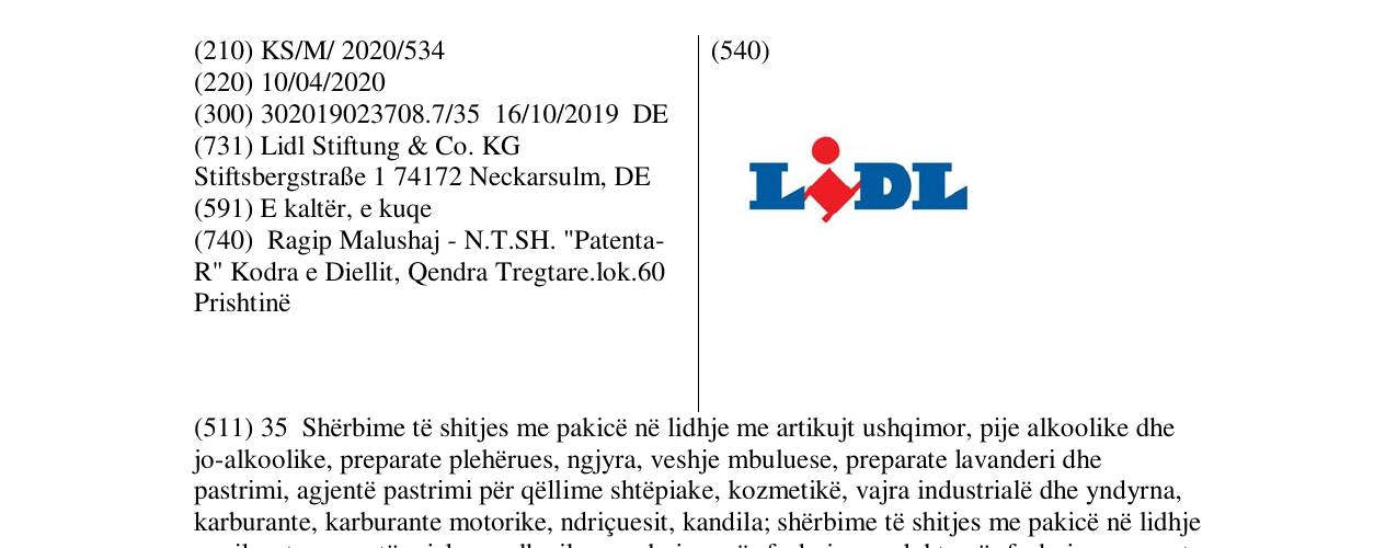 Zëri i markës LIDL në buletin