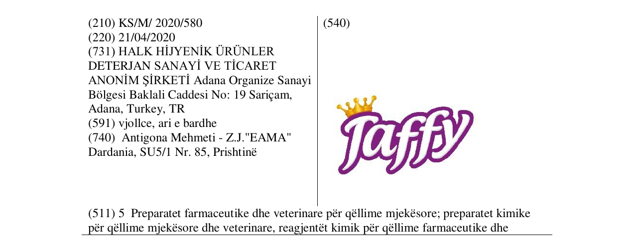 Zëri i markës Taffy në buletin