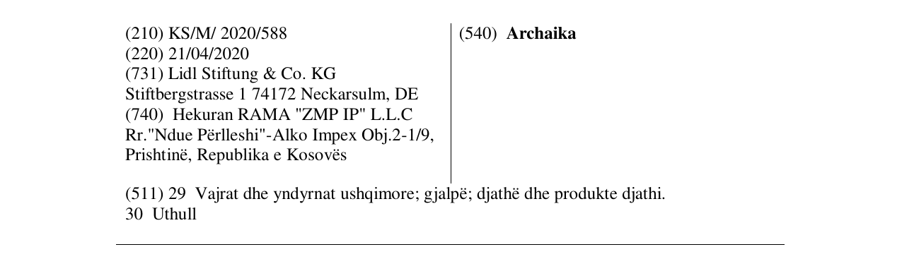 Zëri i markës Archaika në buletin