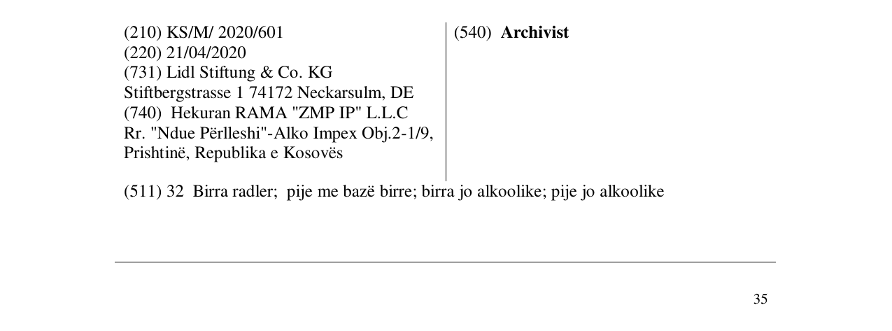 Zëri i markës Archivist në buletin