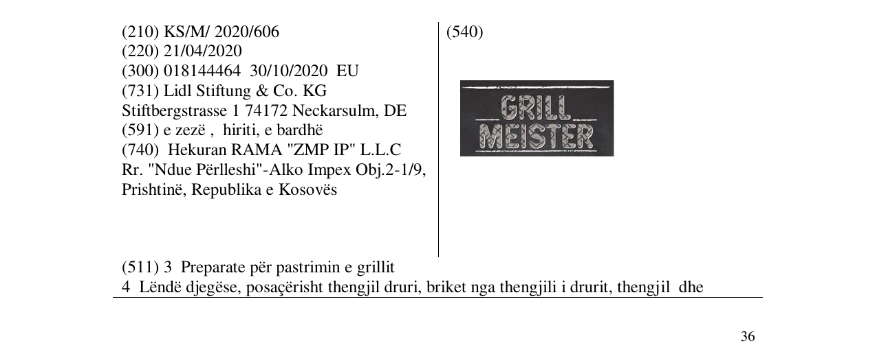 Zëri i markës GRILL MEISTER në buletin