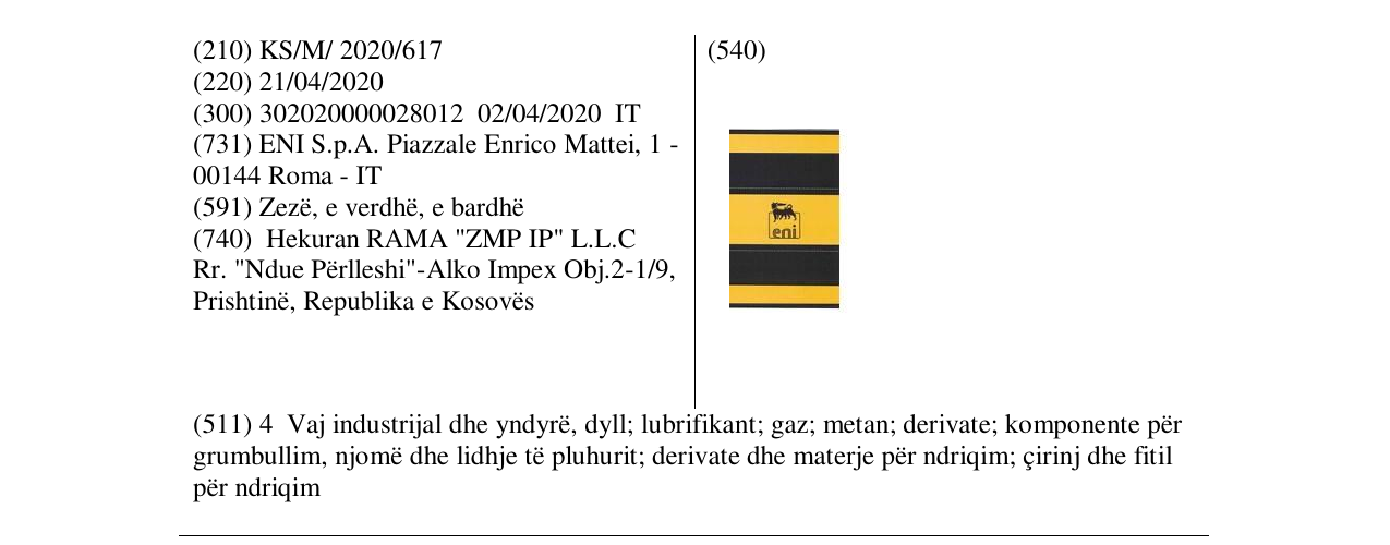 Zëri i markës ENI në buletin