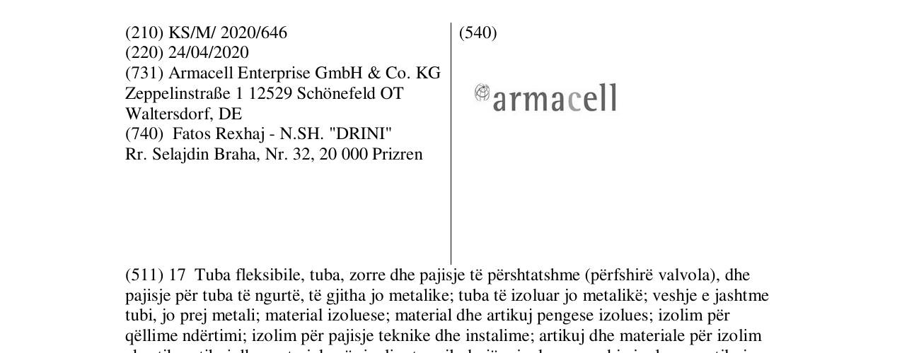 Zëri i markës ARMACELL në buletin