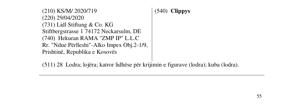 Zëri i markës Clippys në buletin