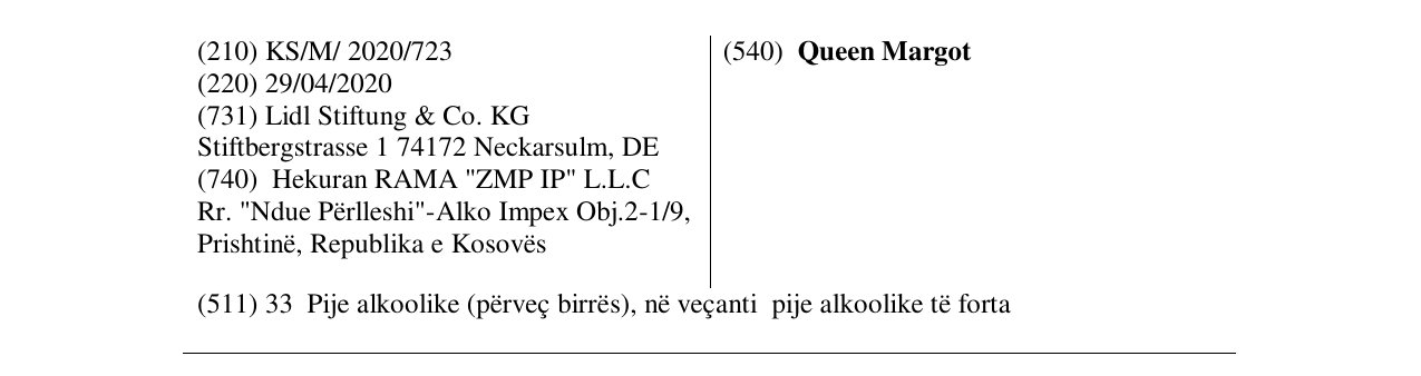 Zëri i markës Queen Margot në buletin
