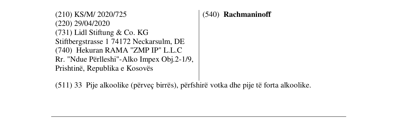 Zëri i markës Rachmaninoff në buletin