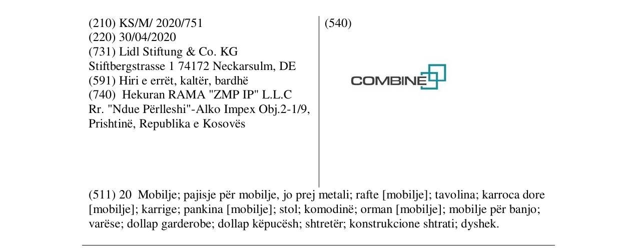 Zëri i markës COMBINE në buletin