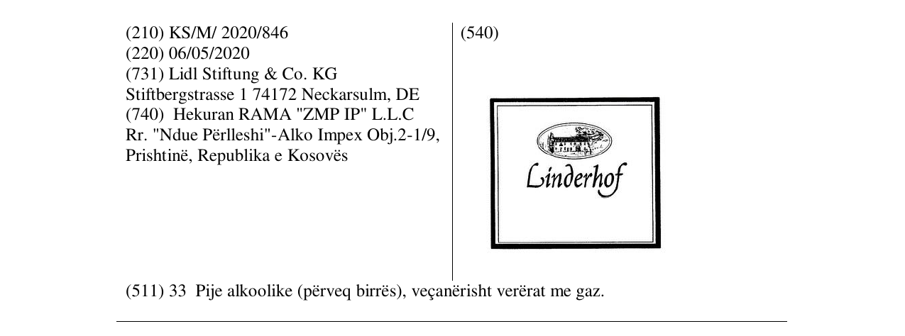 Zëri i markës Linderhof në buletin