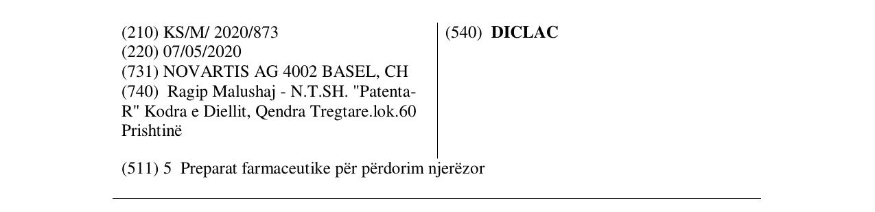 Zëri i markës DICLAC në buletin