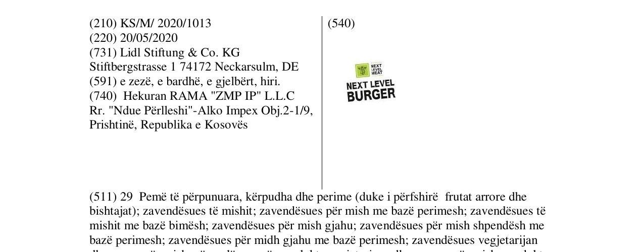 Zëri i markës NEXT LEVEL BURGER në buletin