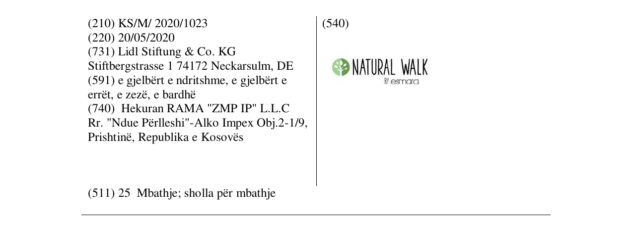 Zëri i markës NATYRAL WALK by esmara në buletin