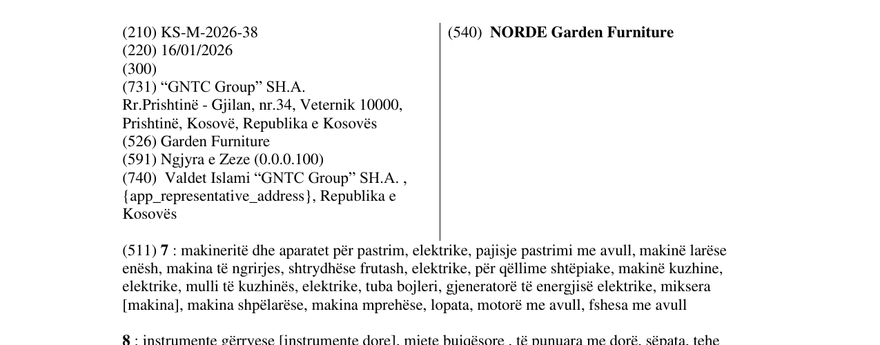 Zëri i markës NORDE Garden Furniture në buletin