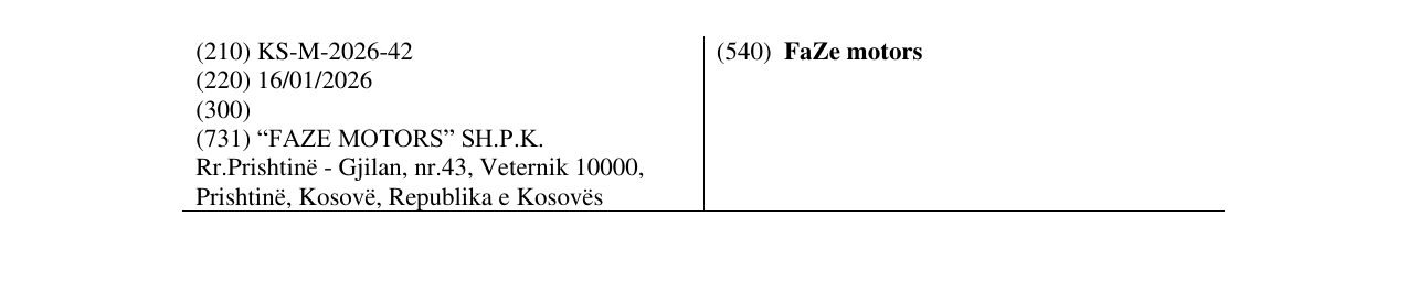 Zëri i markës FaZe motors në buletin