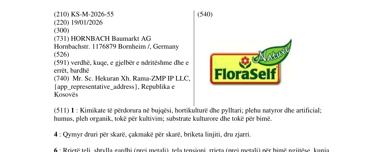 Zëri i markës KS/M/2026/55 në buletin
