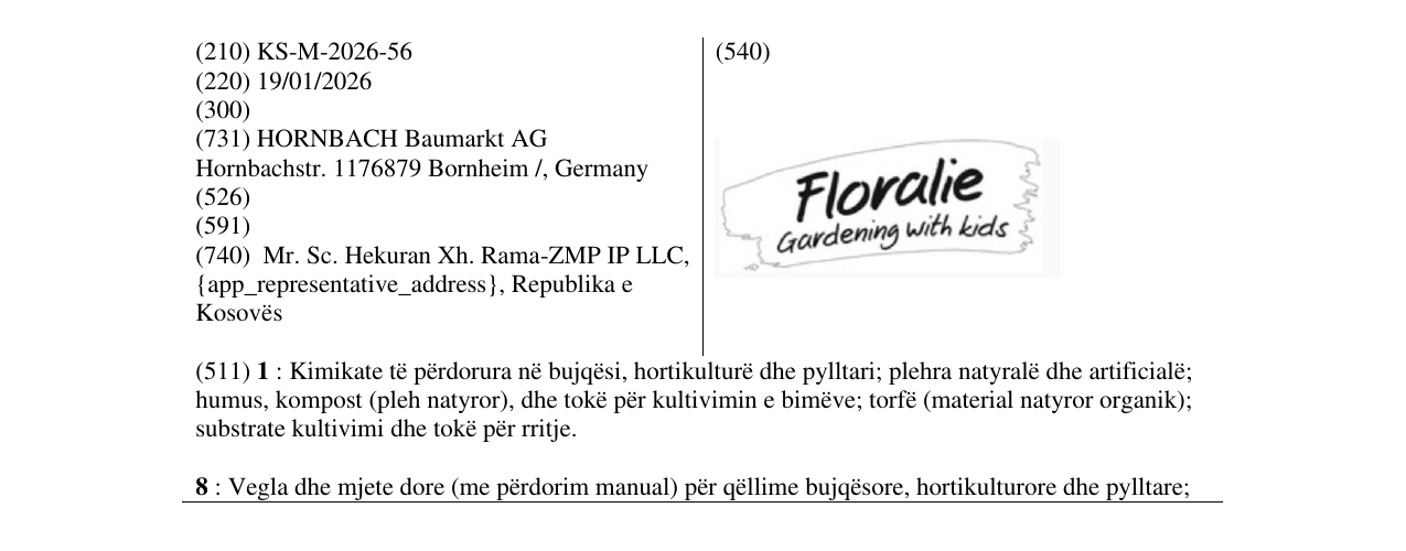 Zëri i markës KS/M/2026/56 në buletin