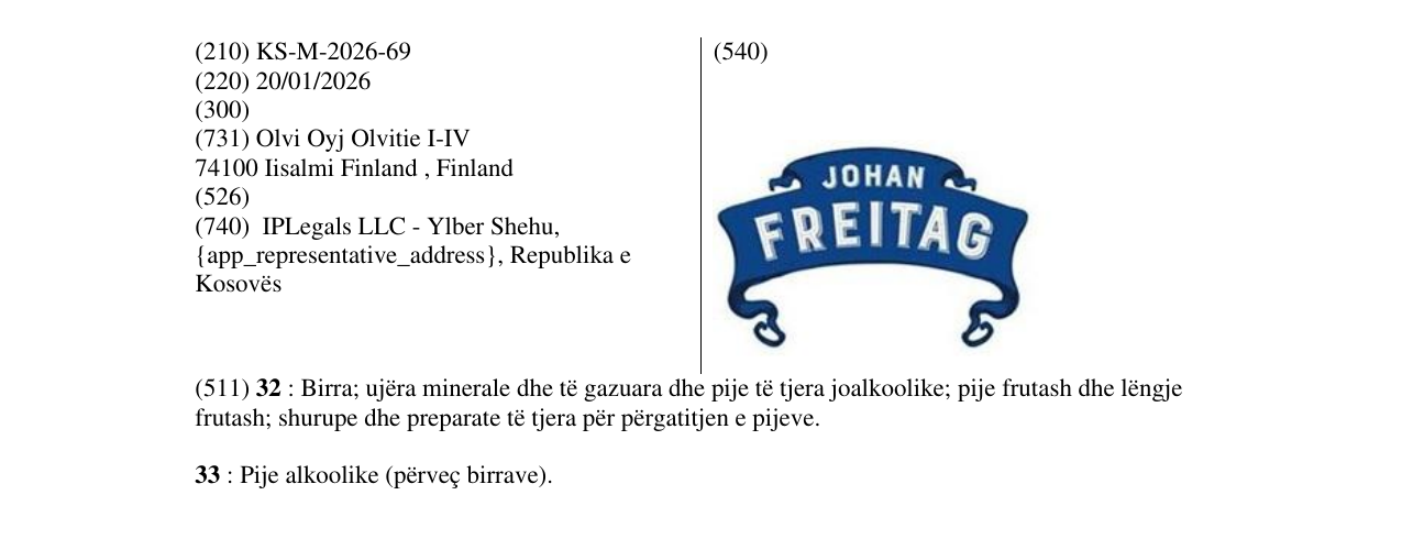 Zëri i markës JOHAN FREITAG në buletin