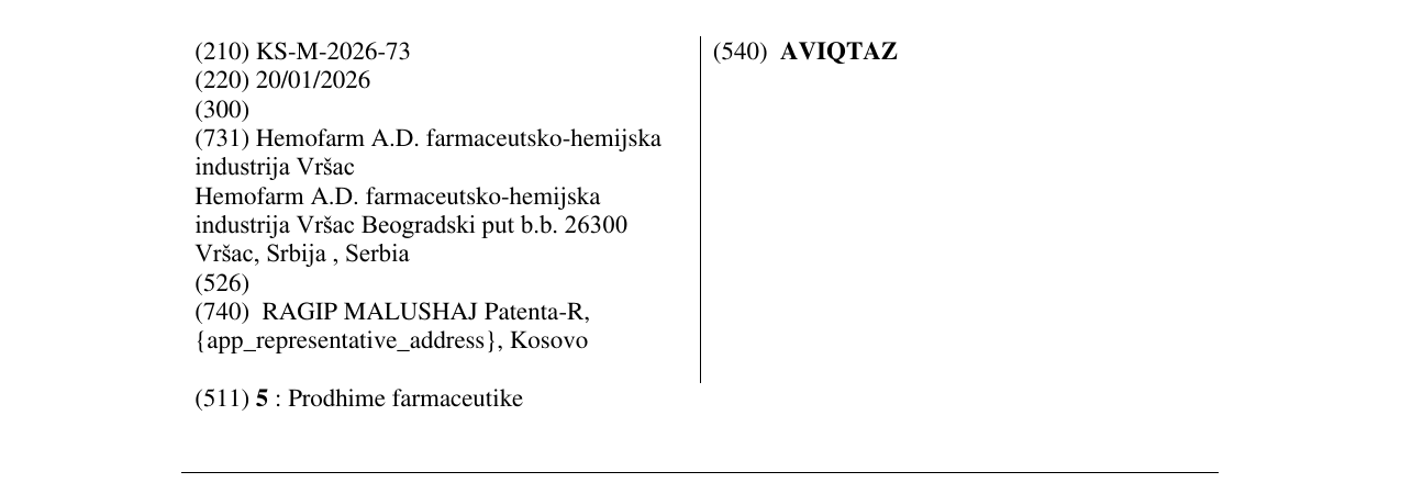 Zëri i markës AVIQTAZ në buletin