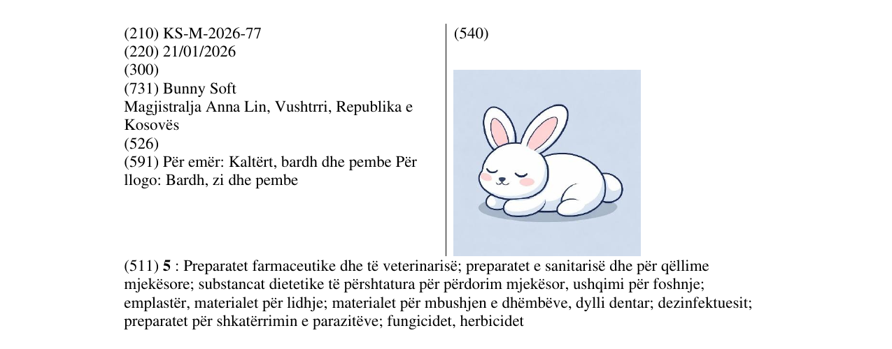 Zëri i markës Bunny Soft në buletin