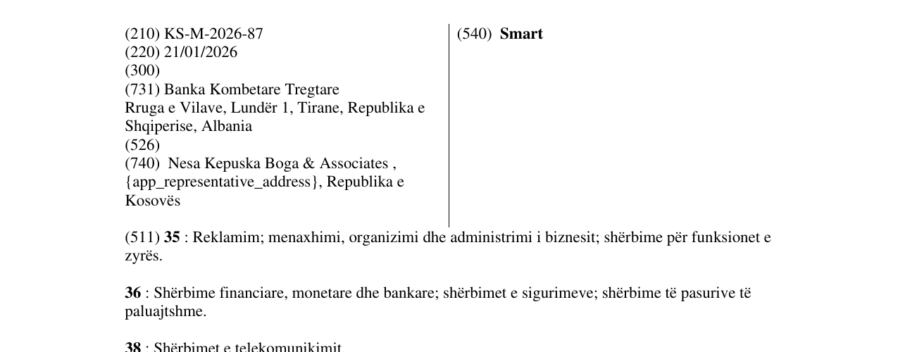 Zëri i markës Smart në buletin