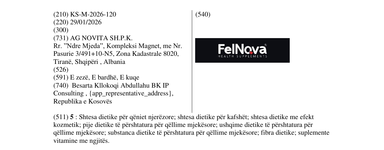 Zëri i markës FelNova në buletin