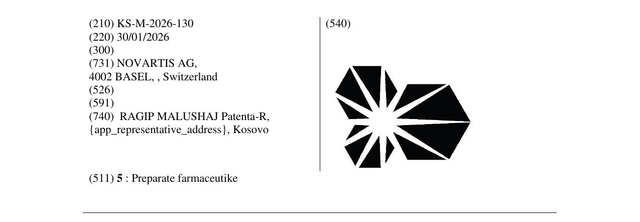 Zëri i markës KS/M/2026/130 në buletin