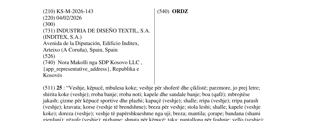 Zëri i markës ORDZ në buletin