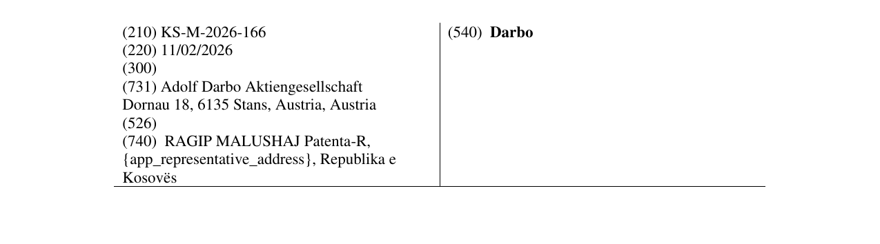 Zëri i markës Darbo në buletin