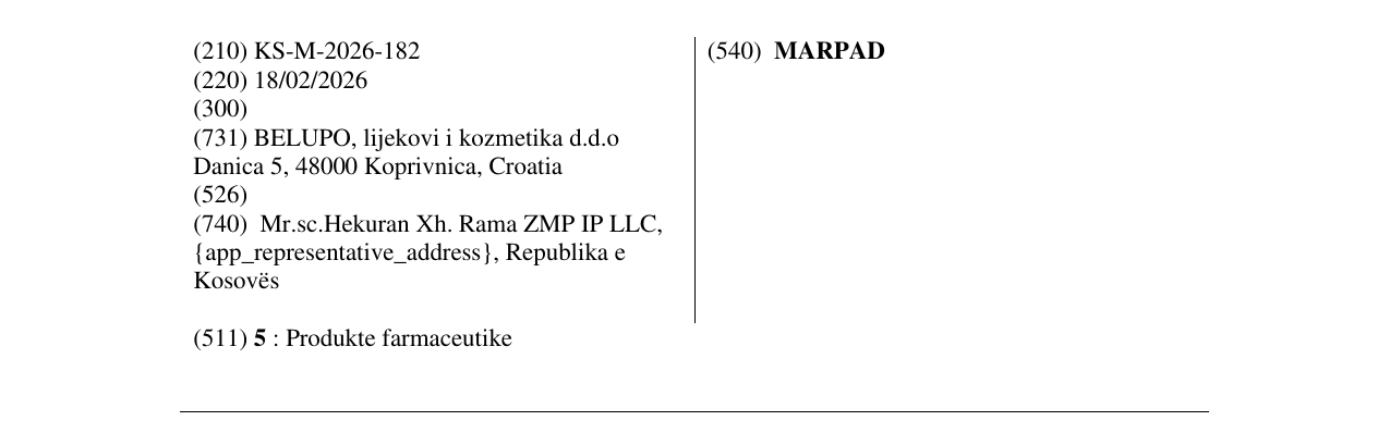Zëri i markës MARPAD në buletin