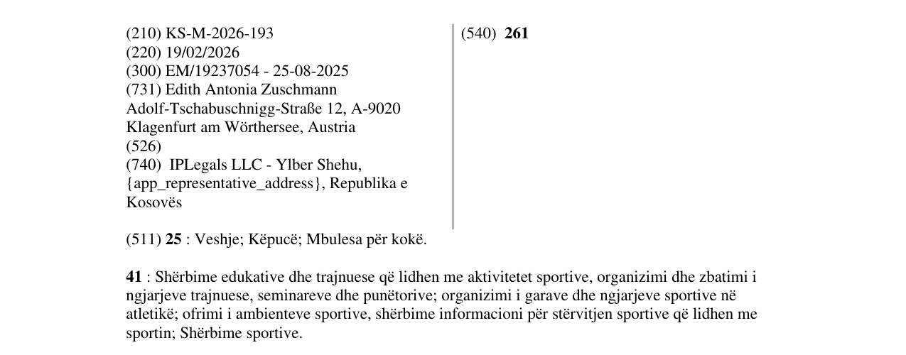 Zëri i markës 261 në buletin