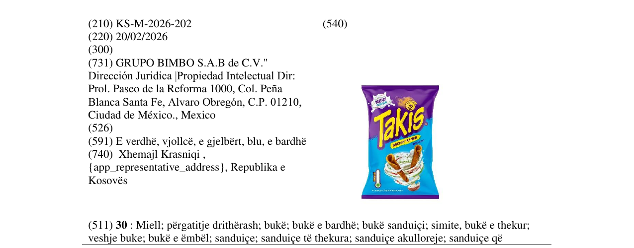 Zëri i markës KS/M/2026/202 në buletin