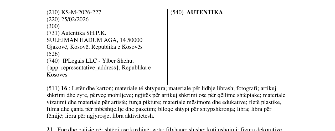 Zëri i markës AUTENTIKA në buletin