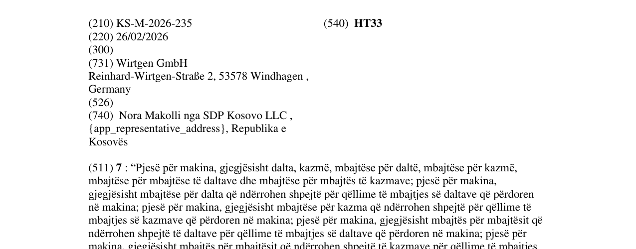 Zëri i markës HT33 në buletin