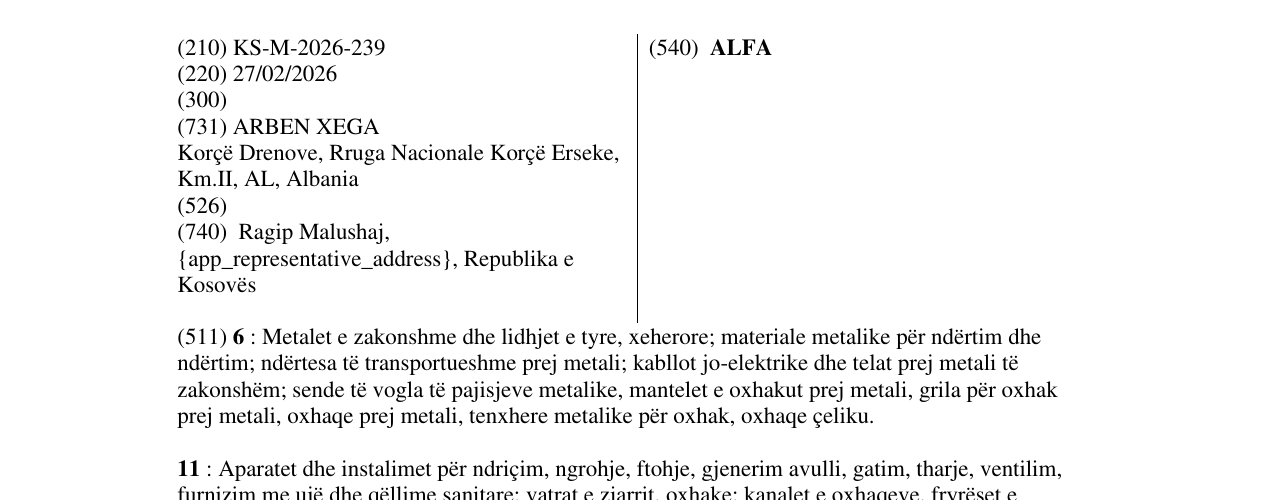Zëri i markës ALFA në buletin