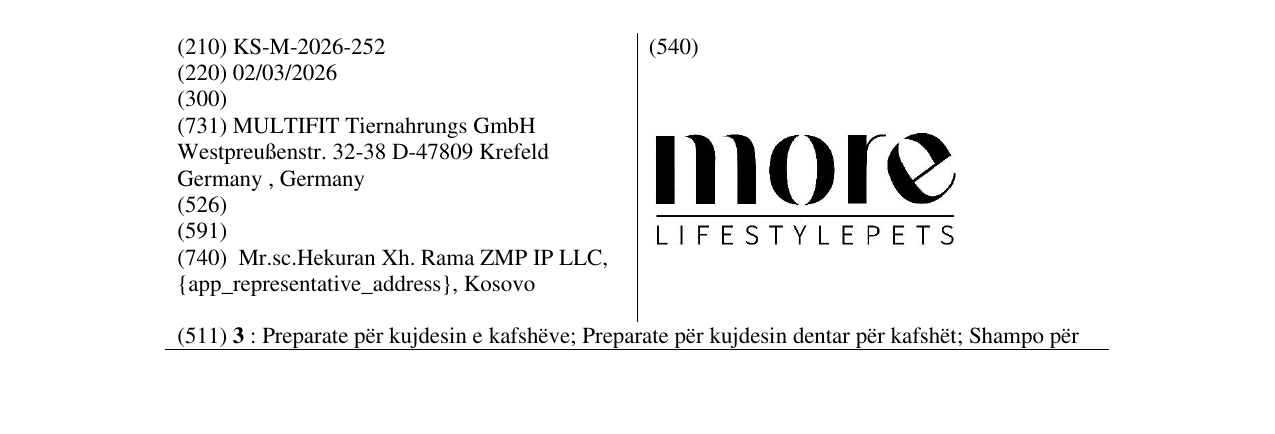 Zëri i markës KS/M/2026/252 në buletin