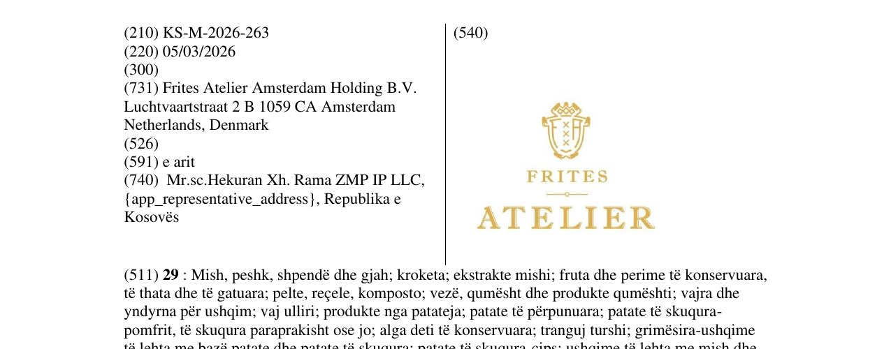 Zëri i markës KS/M/2026/263 në buletin