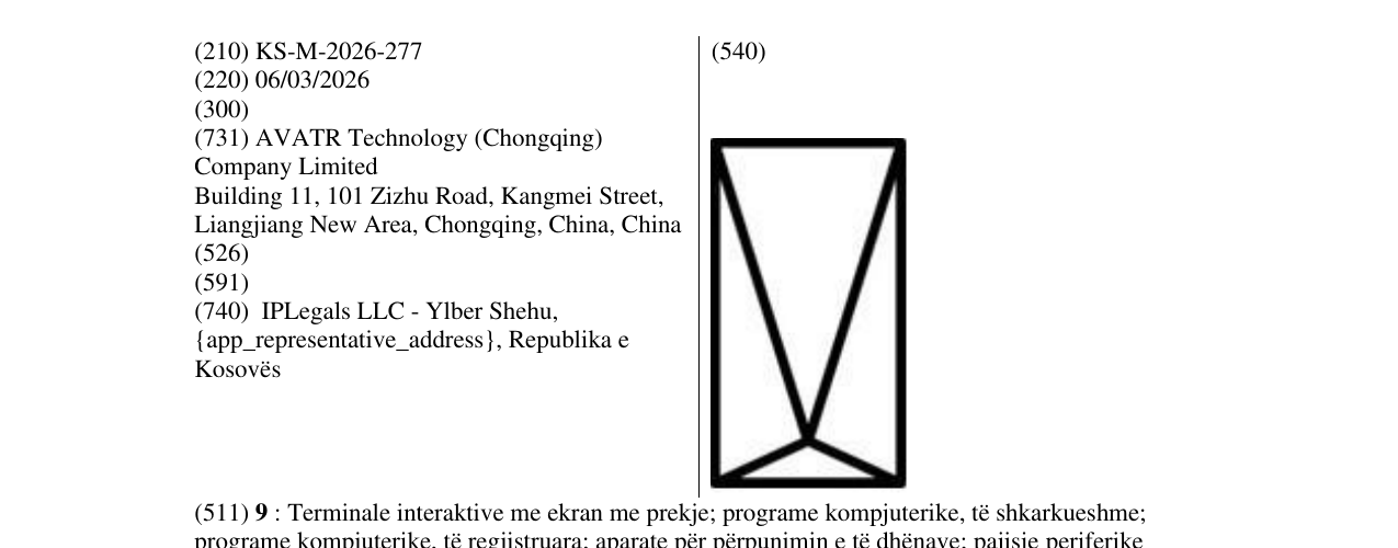 Zëri i markës KS/M/2026/277 në buletin