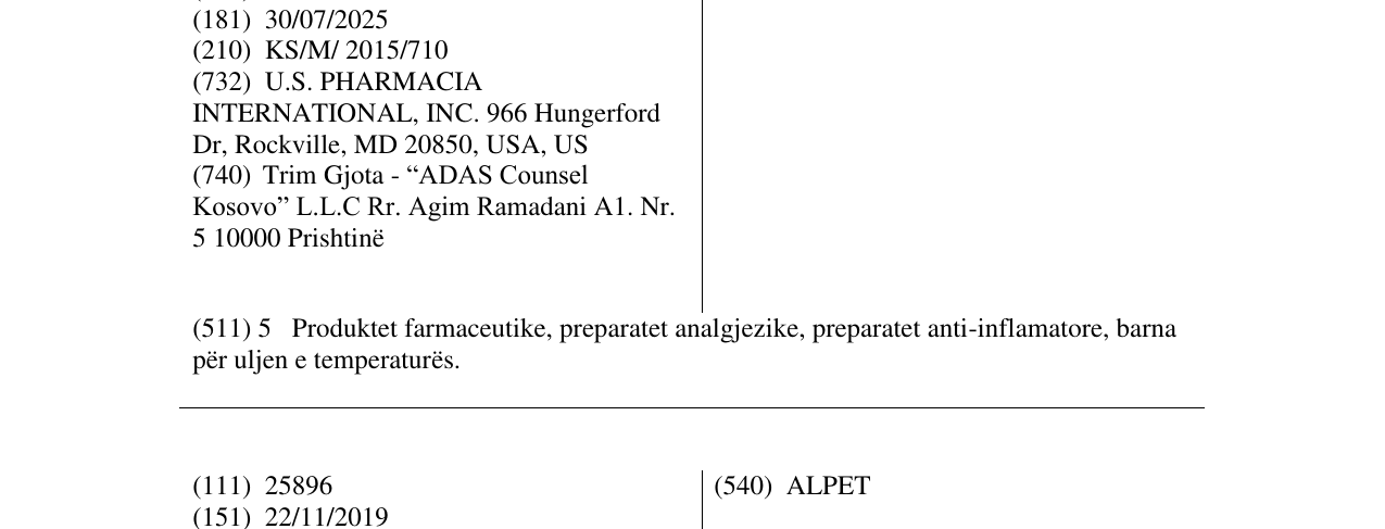 Zëri i markës Gripex HotActive Forte në buletin