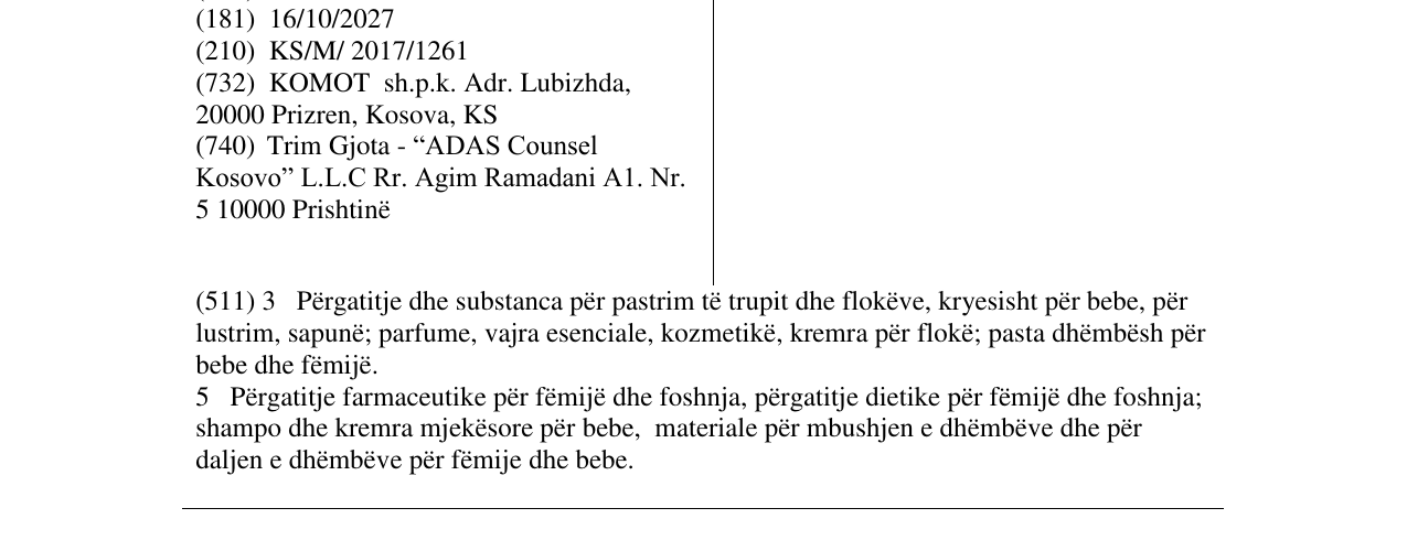 Zëri i markës DUAS në buletin