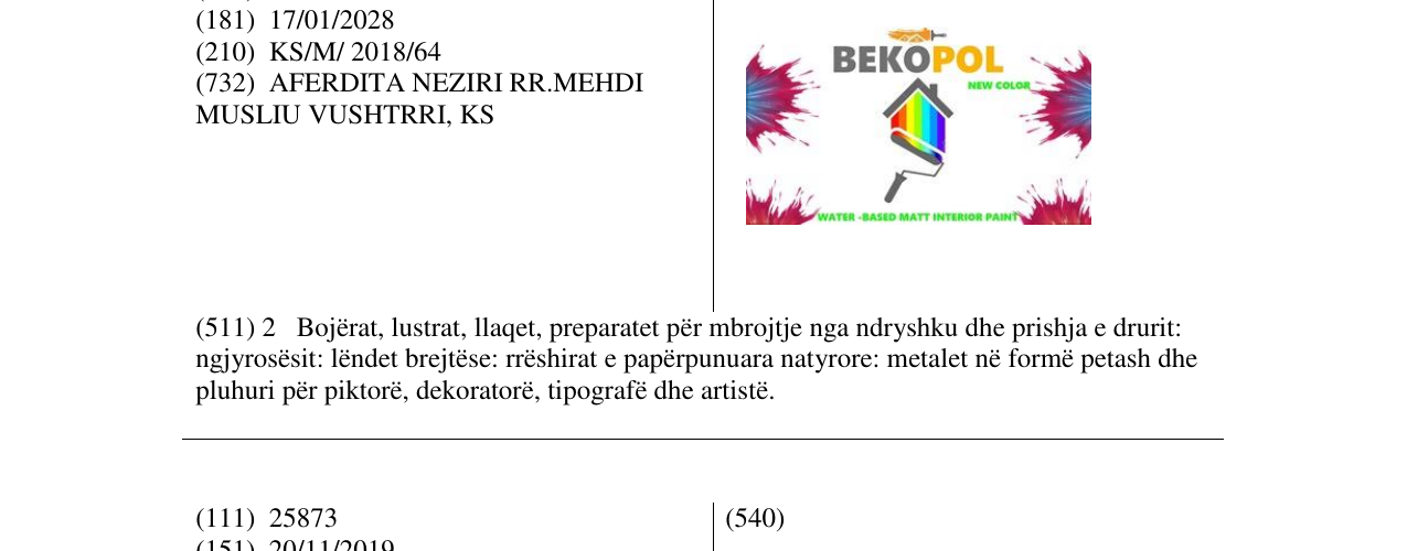 Zëri i markës BEKOPOL në buletin