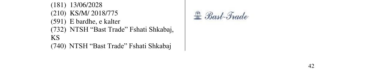 Şekil markası markasının bültendeki kaydı