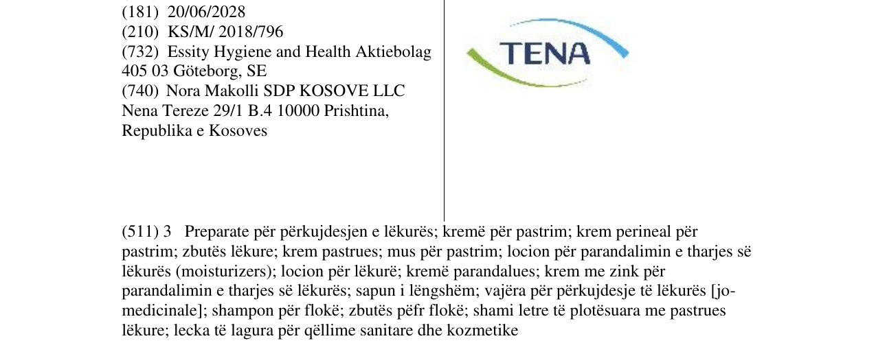 Zëri i markës TENA në buletin