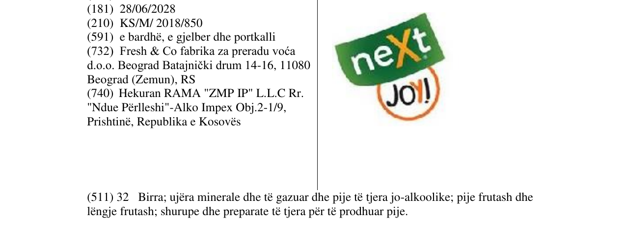 Zëri i markës neXt JOY në buletin